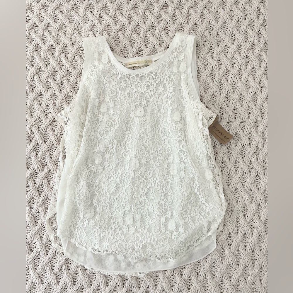 White Lace Sleeveless Top
